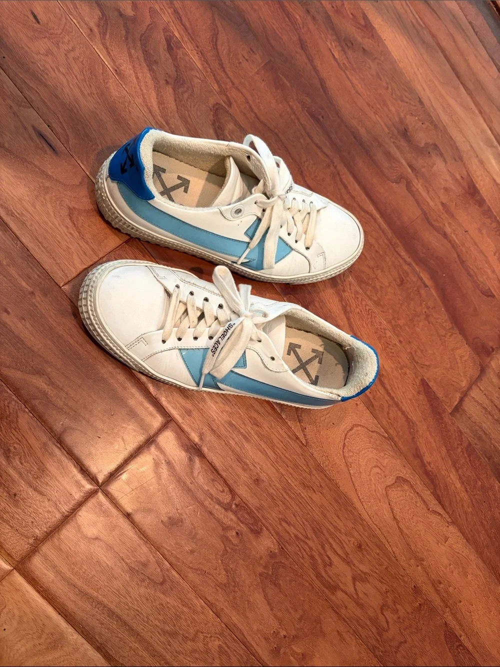 Off White White Arrow Tag Leather Sneakers Virgil Abloh Cup Sole 3.0 Sneakers